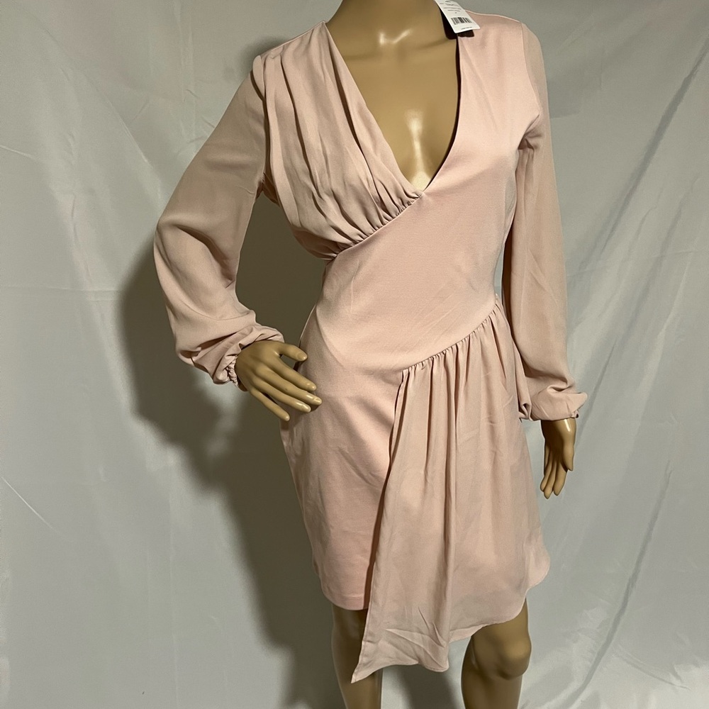 bebe Blush Long Sleeve Wrap Dress
